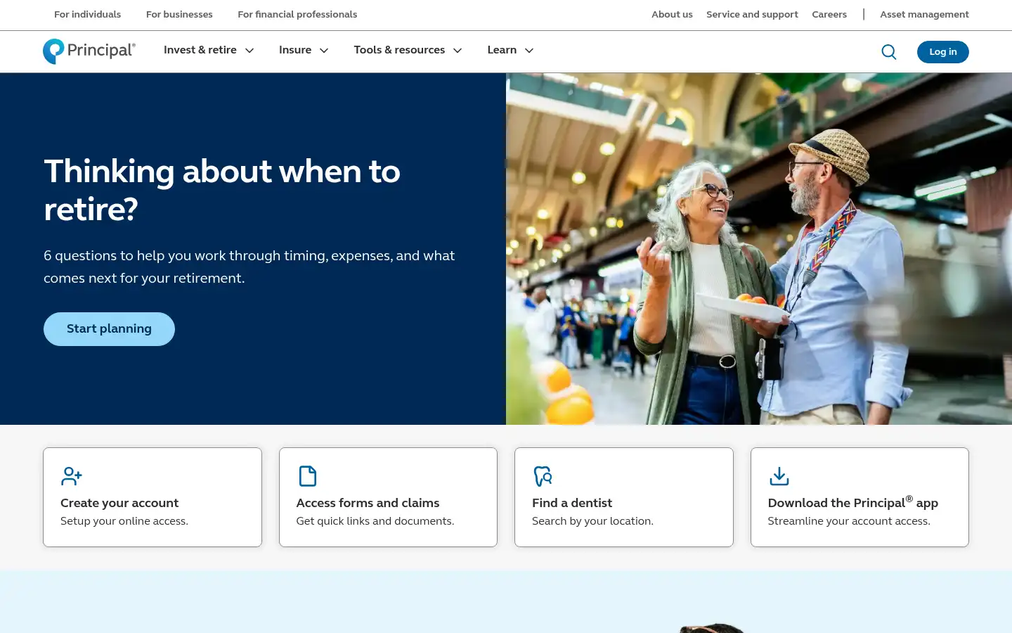 Screenshot of principal.com