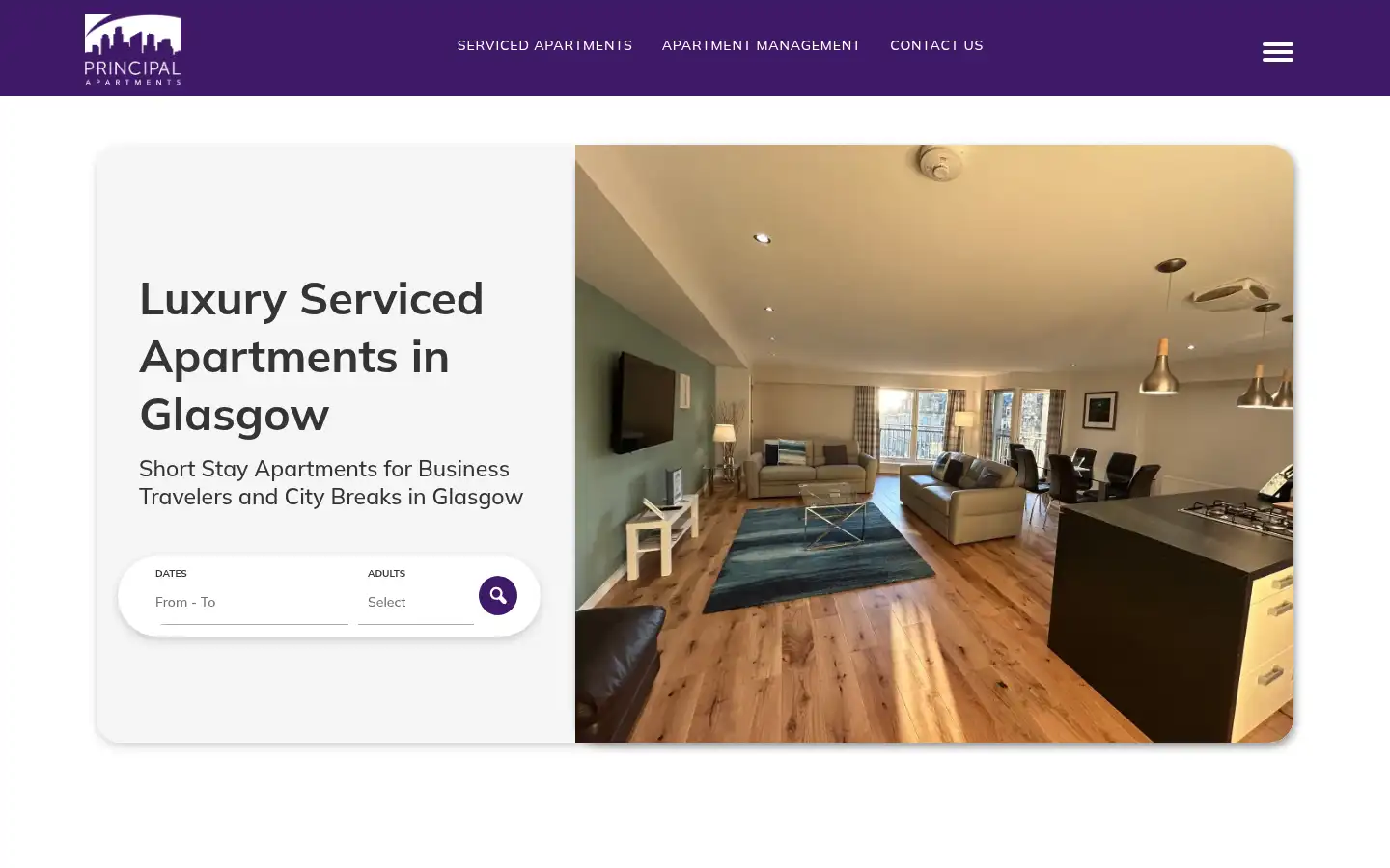 Screenshot of principalapartments.com