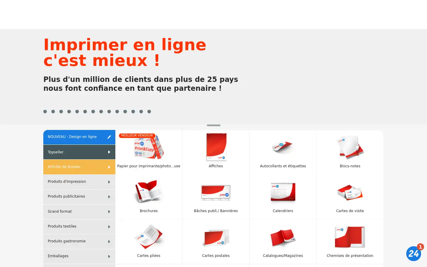 Screenshot of print24.com