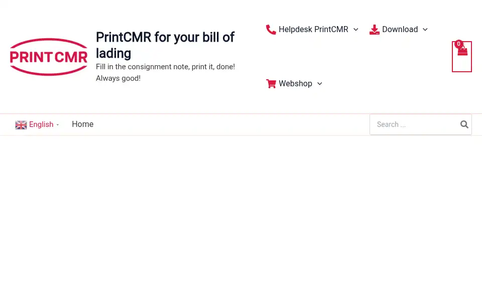 Screenshot of printcmr.nl