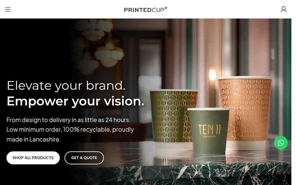 Screenshot of printedcupcompany.com