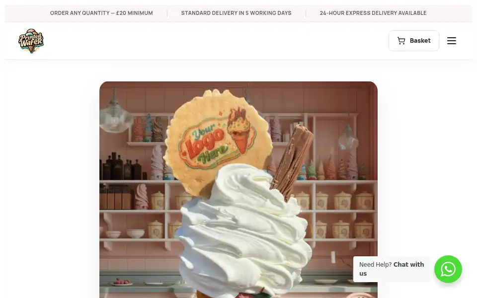 Screenshot of printedwafer.co.uk