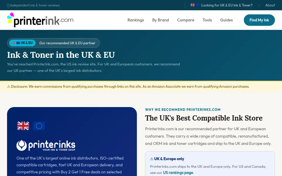 Screenshot of printerink.com