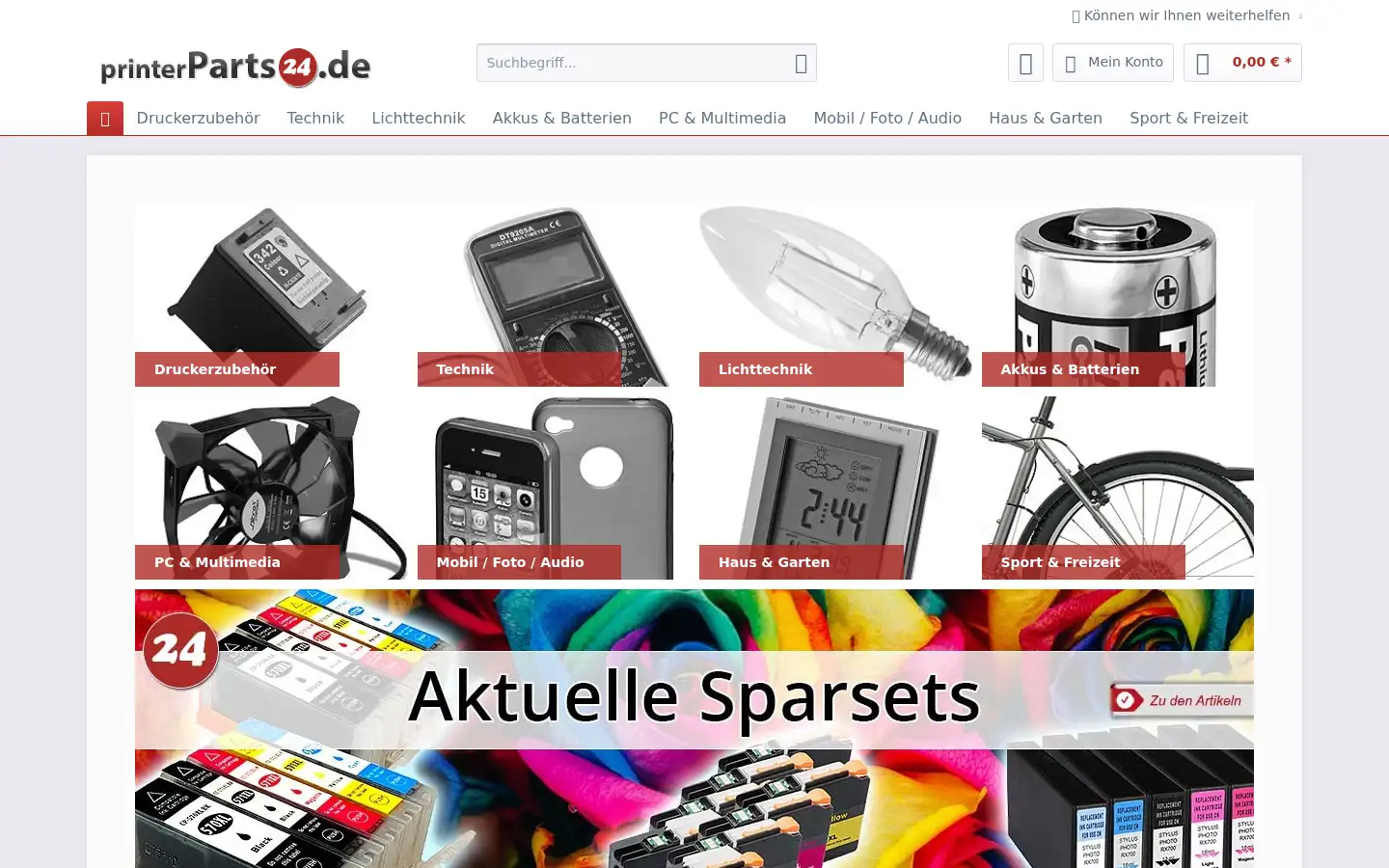 Screenshot of printerparts24.de