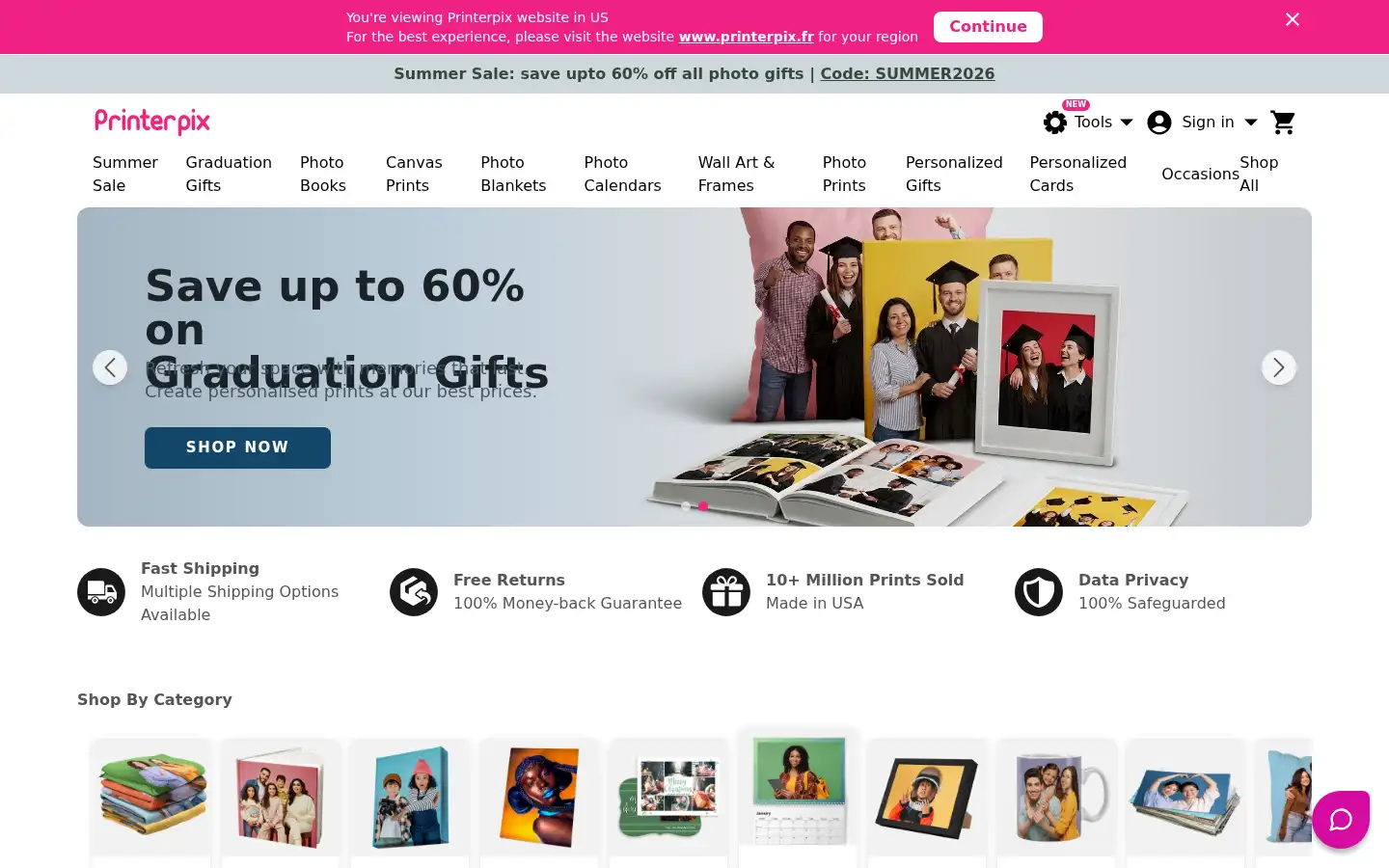 Screenshot of printerpix.com
