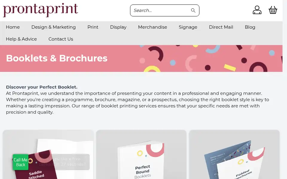 Screenshot of printers.prontaprint.com