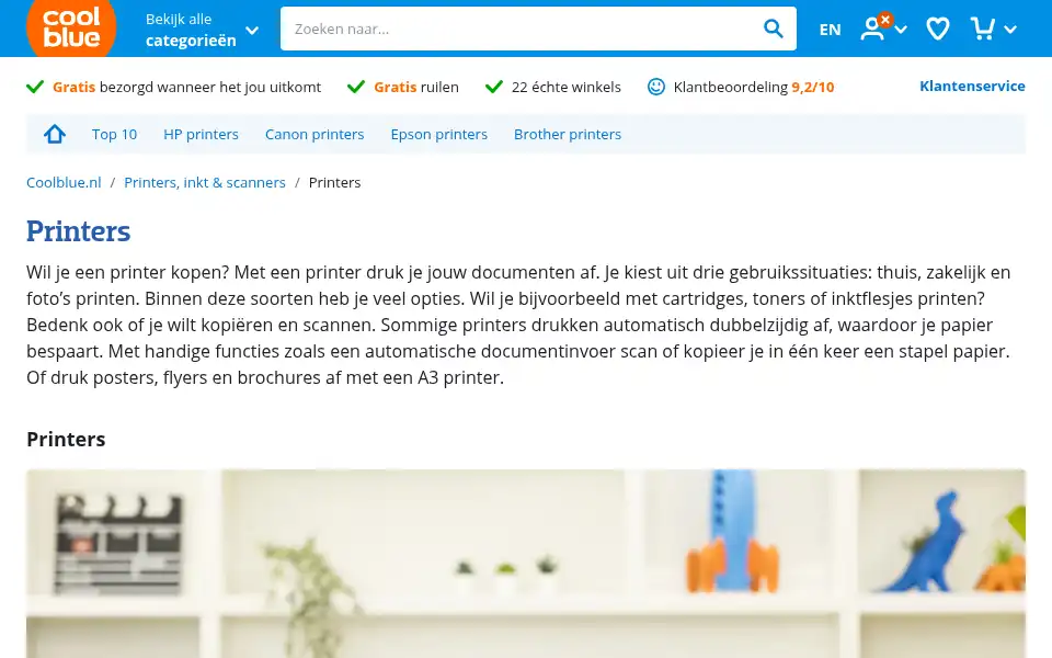 Screenshot of printershop.nl