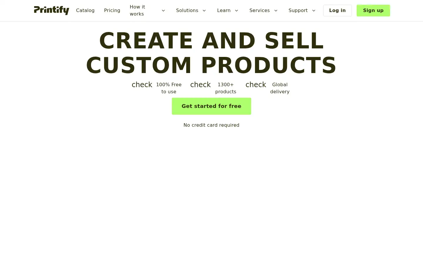 Screenshot of printify.com