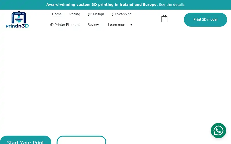 Screenshot of printin3d.ie