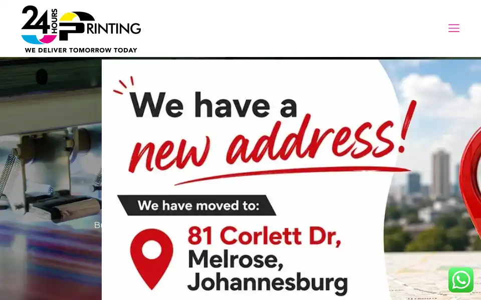 Screenshot of printing.co.za
