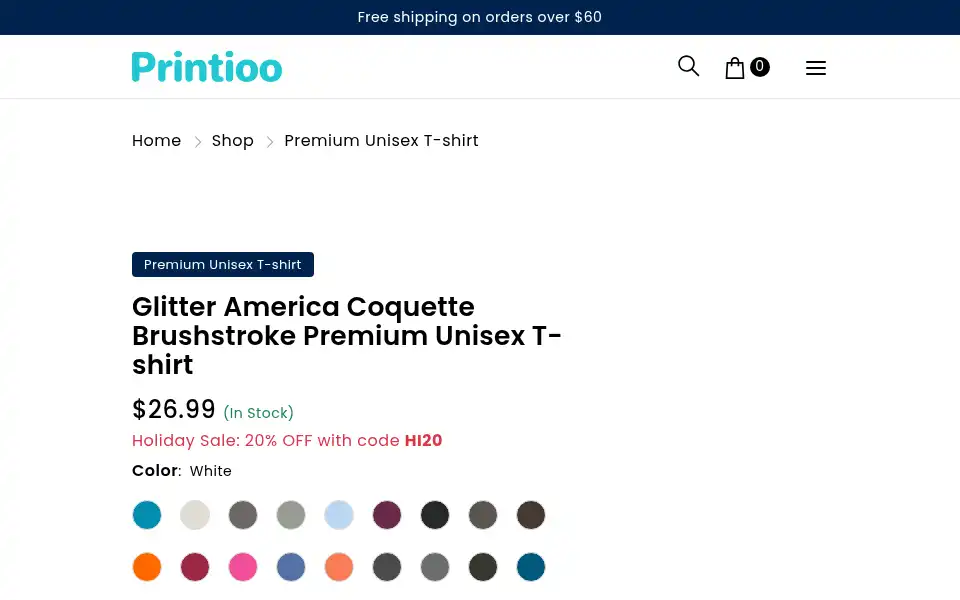 Screenshot of printioo.com