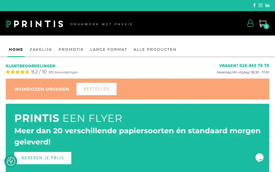 Screenshot of printis.nl