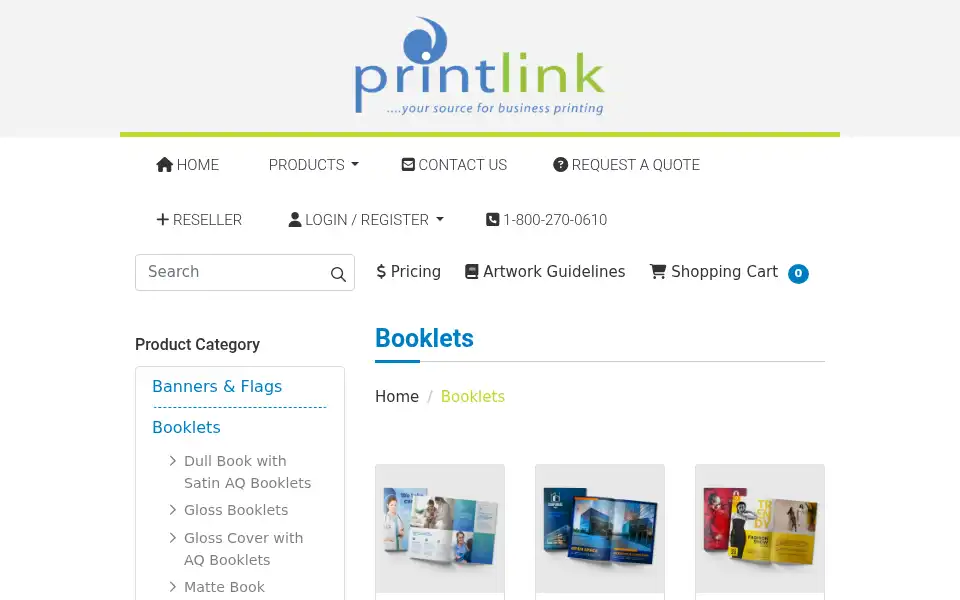 Screenshot of printlinkonline.com