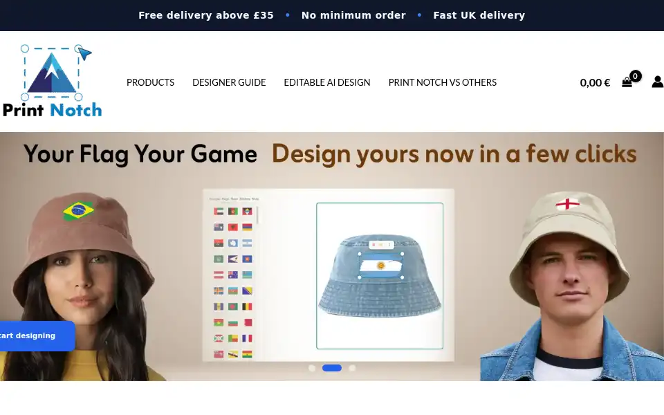 Screenshot of printnotch.com