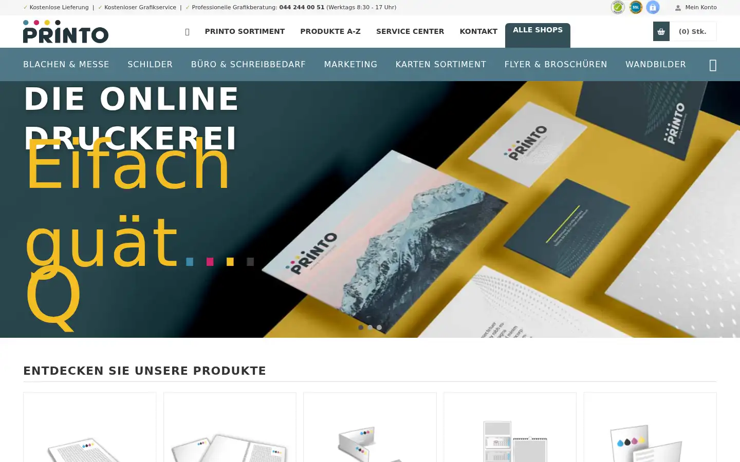 Screenshot of printo.ch