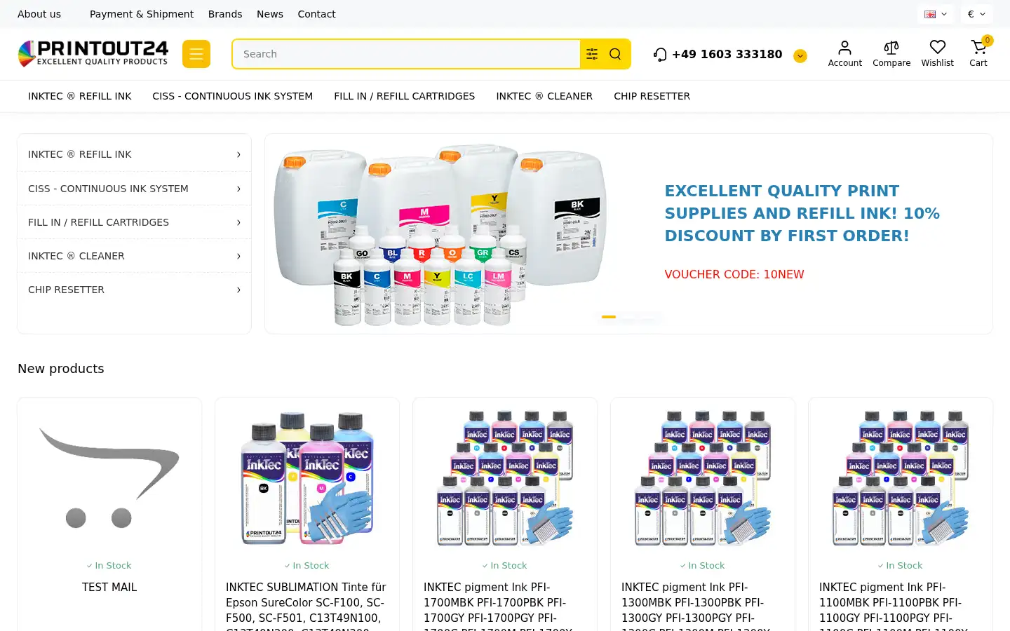 Screenshot of printout24.com