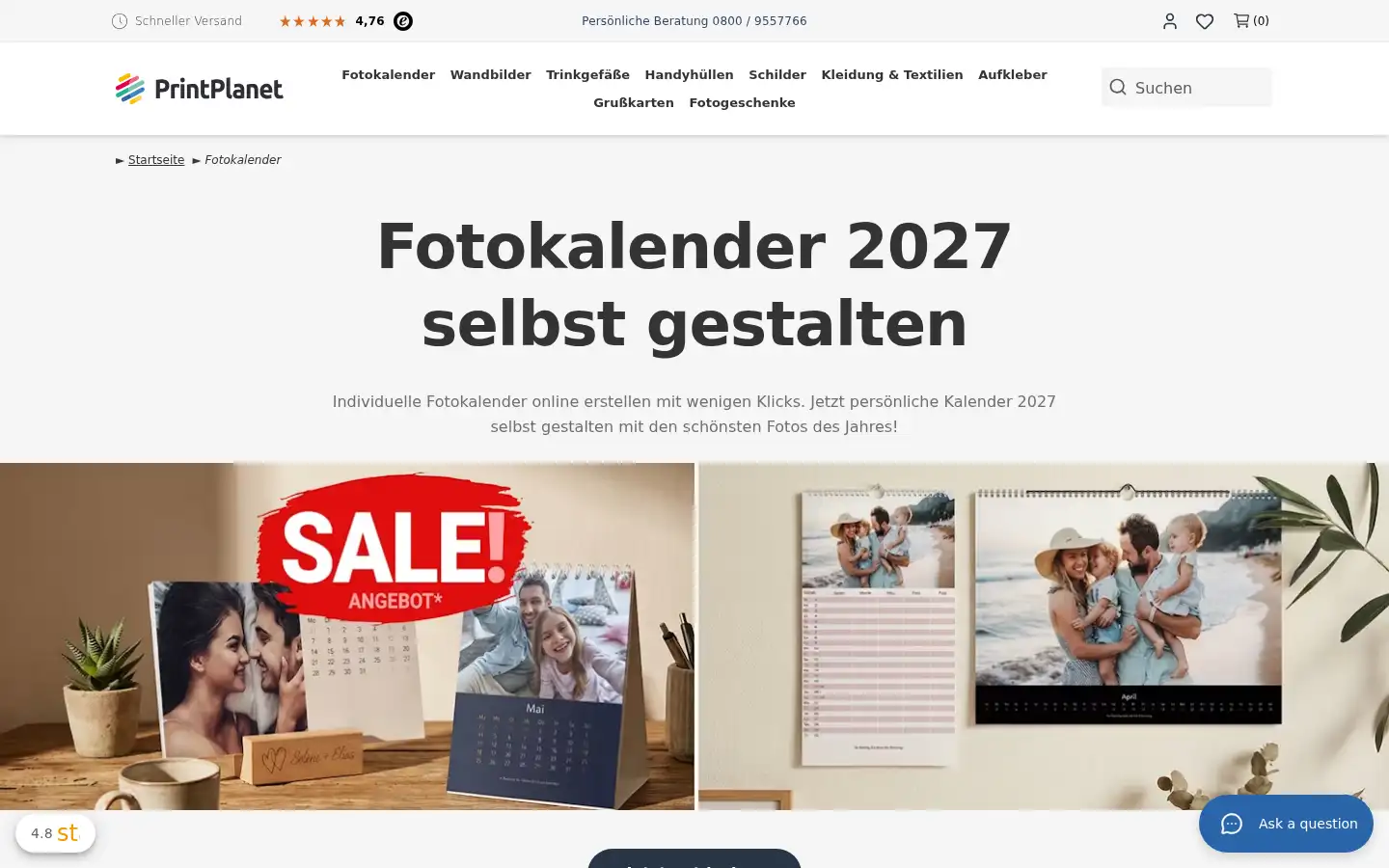 Screenshot of printplanet.de
