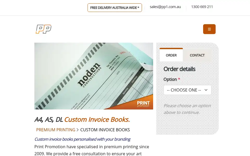 Screenshot of printpromotion.com.au