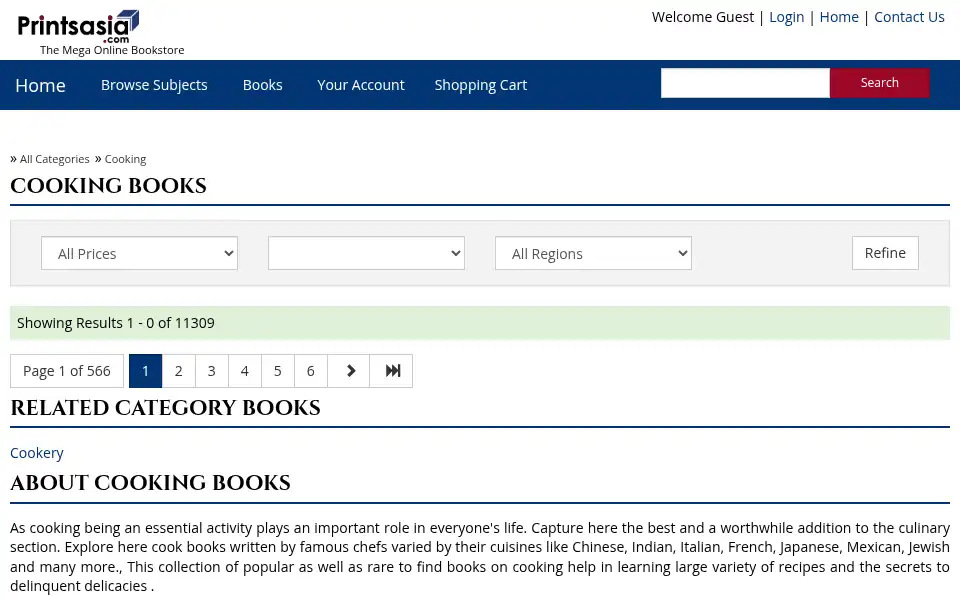 Screenshot of printsasia.com