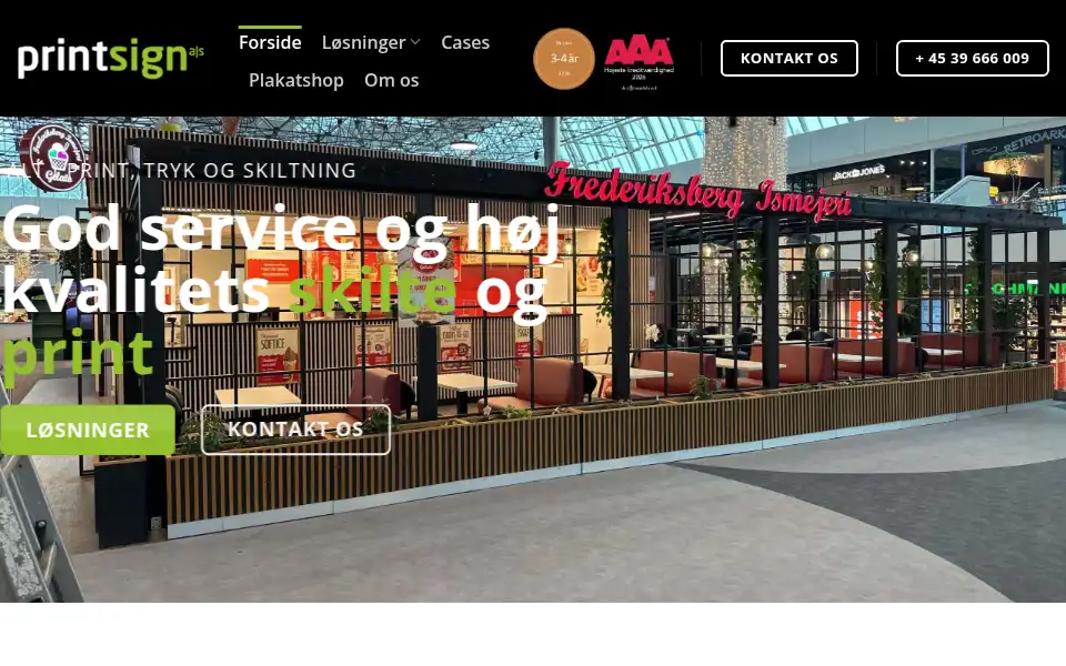 Screenshot of printsign.dk