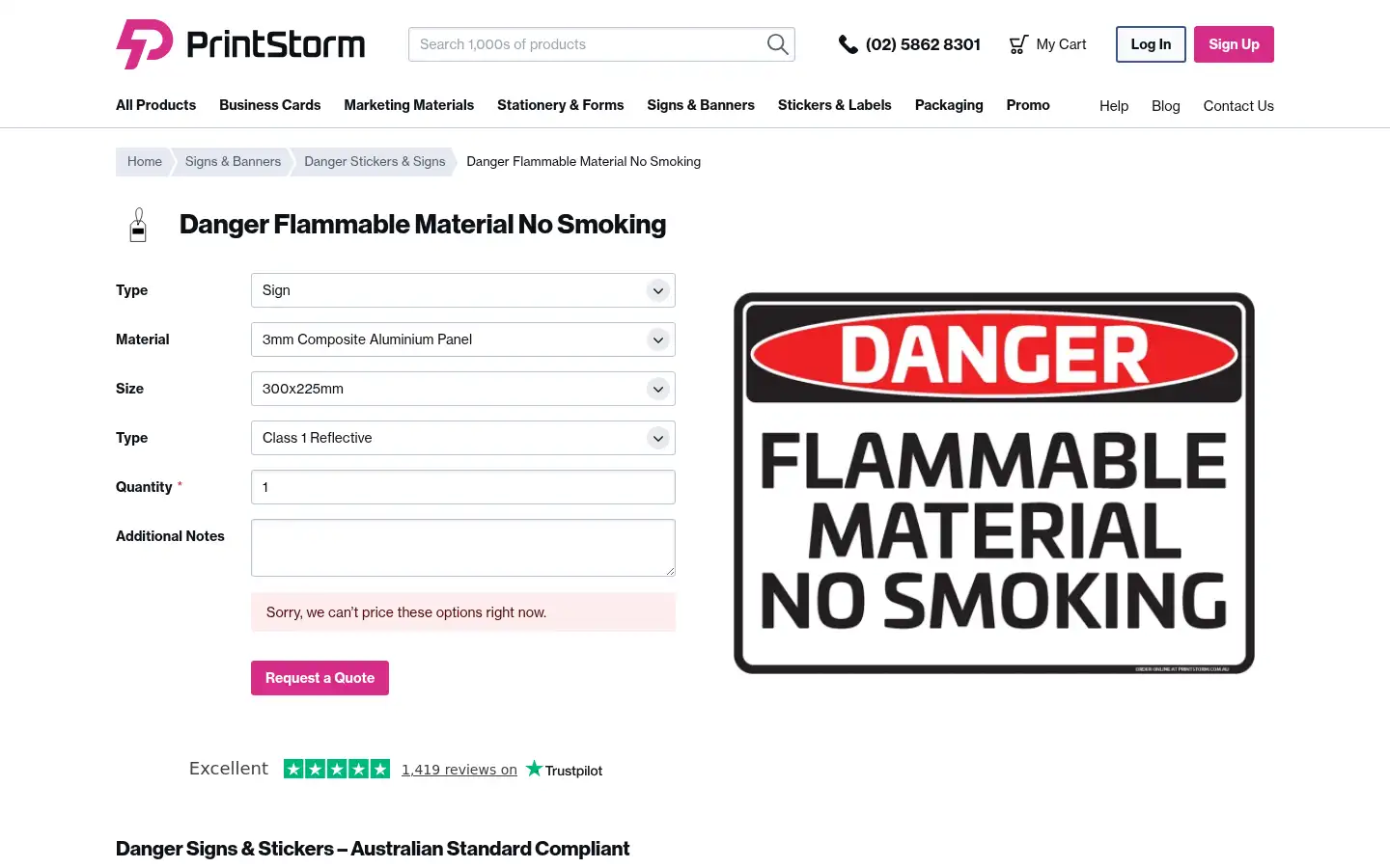 Screenshot of printstorm.com.au