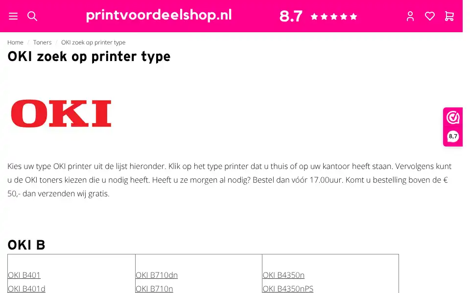 Screenshot of printvoordeelshop.nl