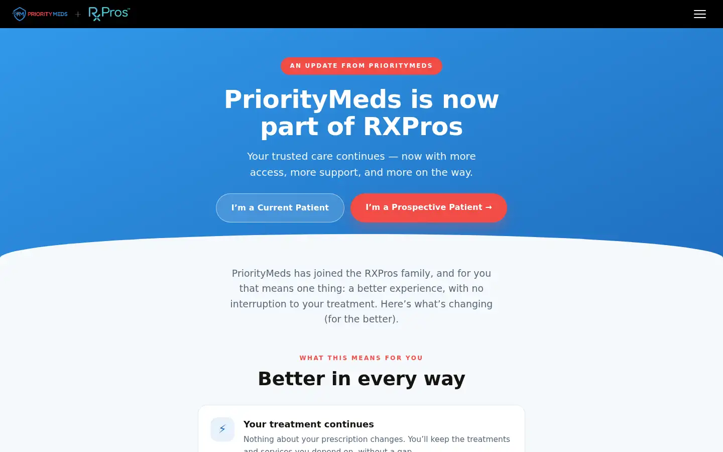 Screenshot of prioritymeds.com