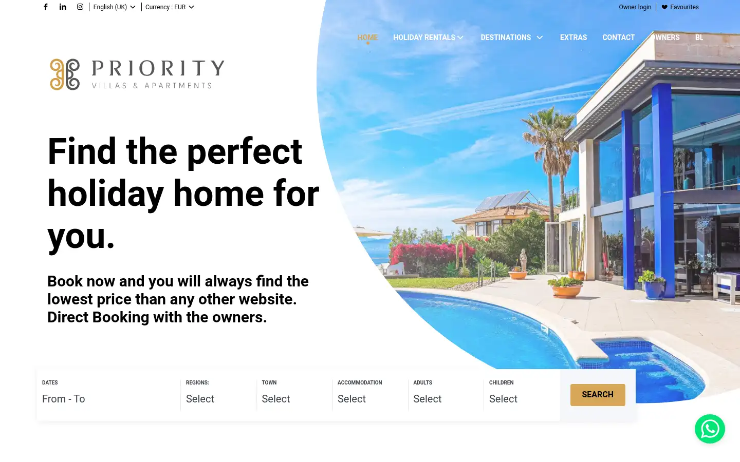 Screenshot of priorityvillas.com