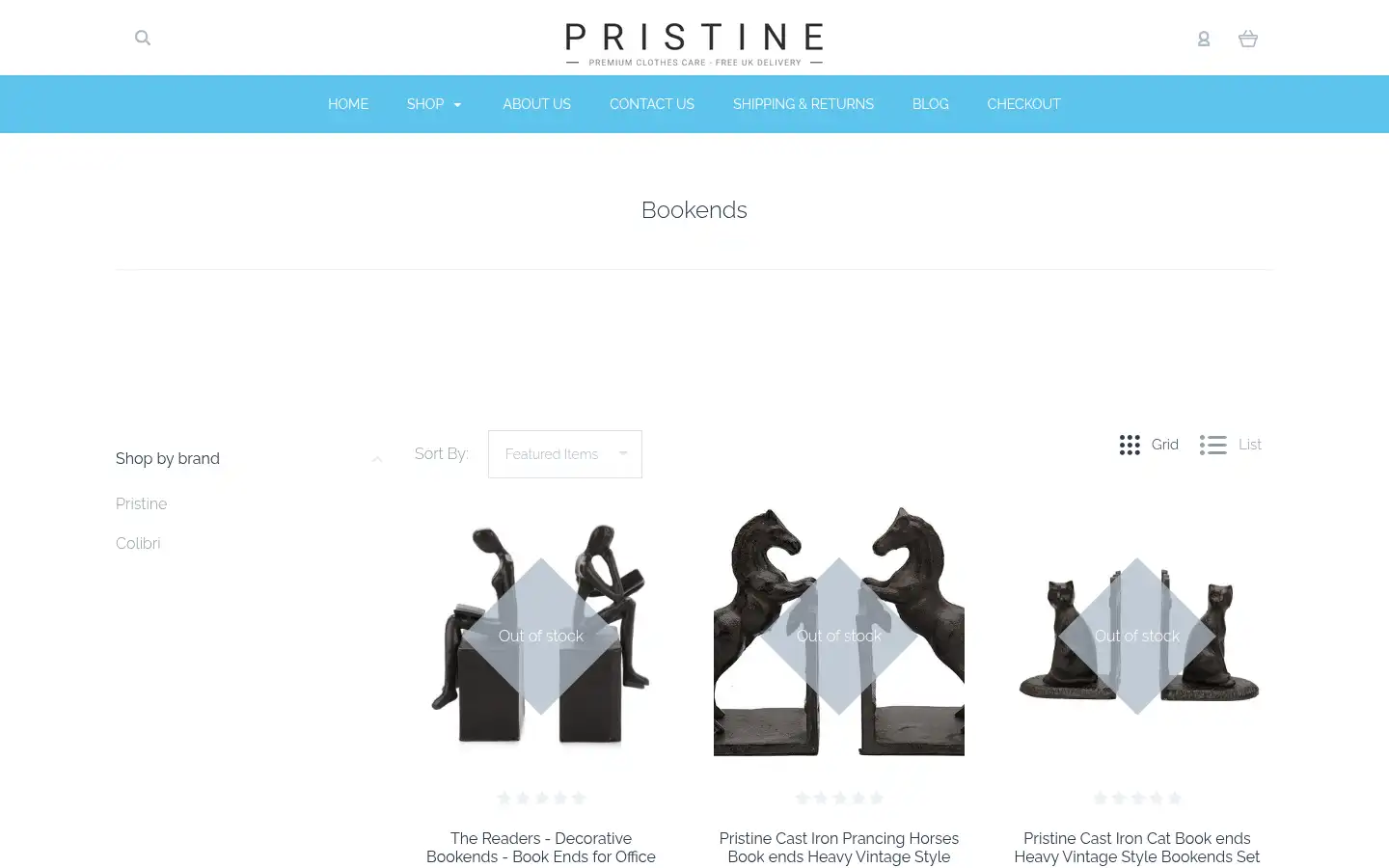 Screenshot of pristine.co.uk