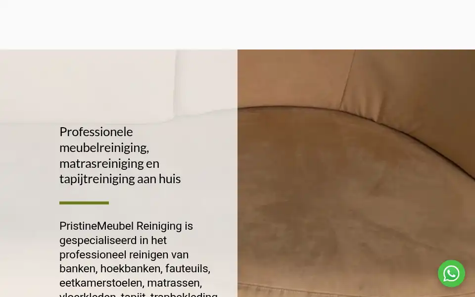 Screenshot of pristinemeubelreiniging.nl