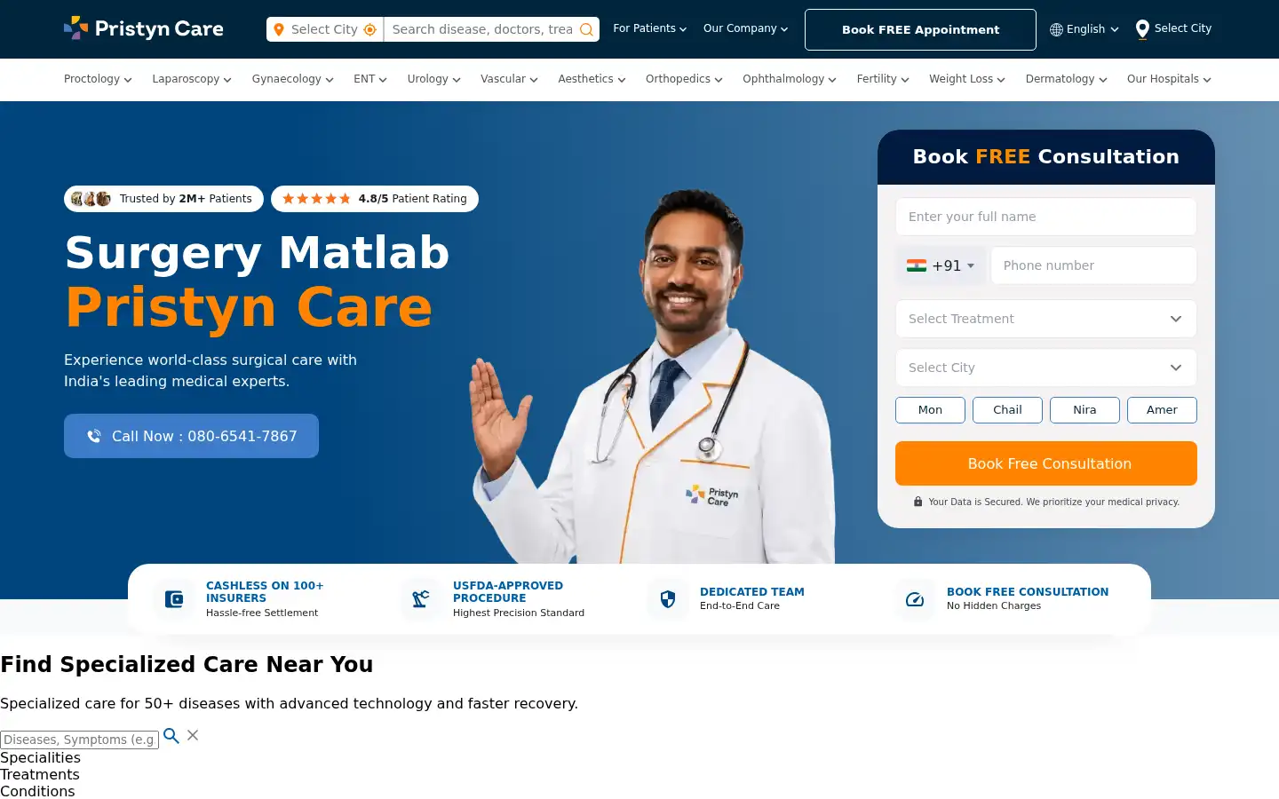 Screenshot of pristyncare.com