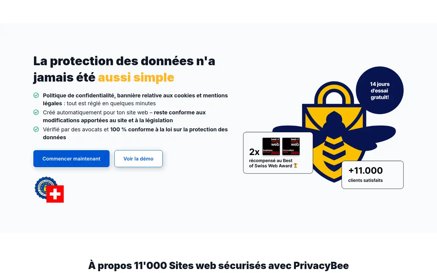 Screenshot of privacybee.ch