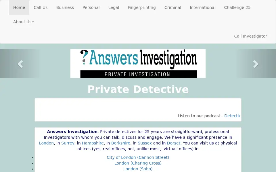 Screenshot of private-detectives.co.uk