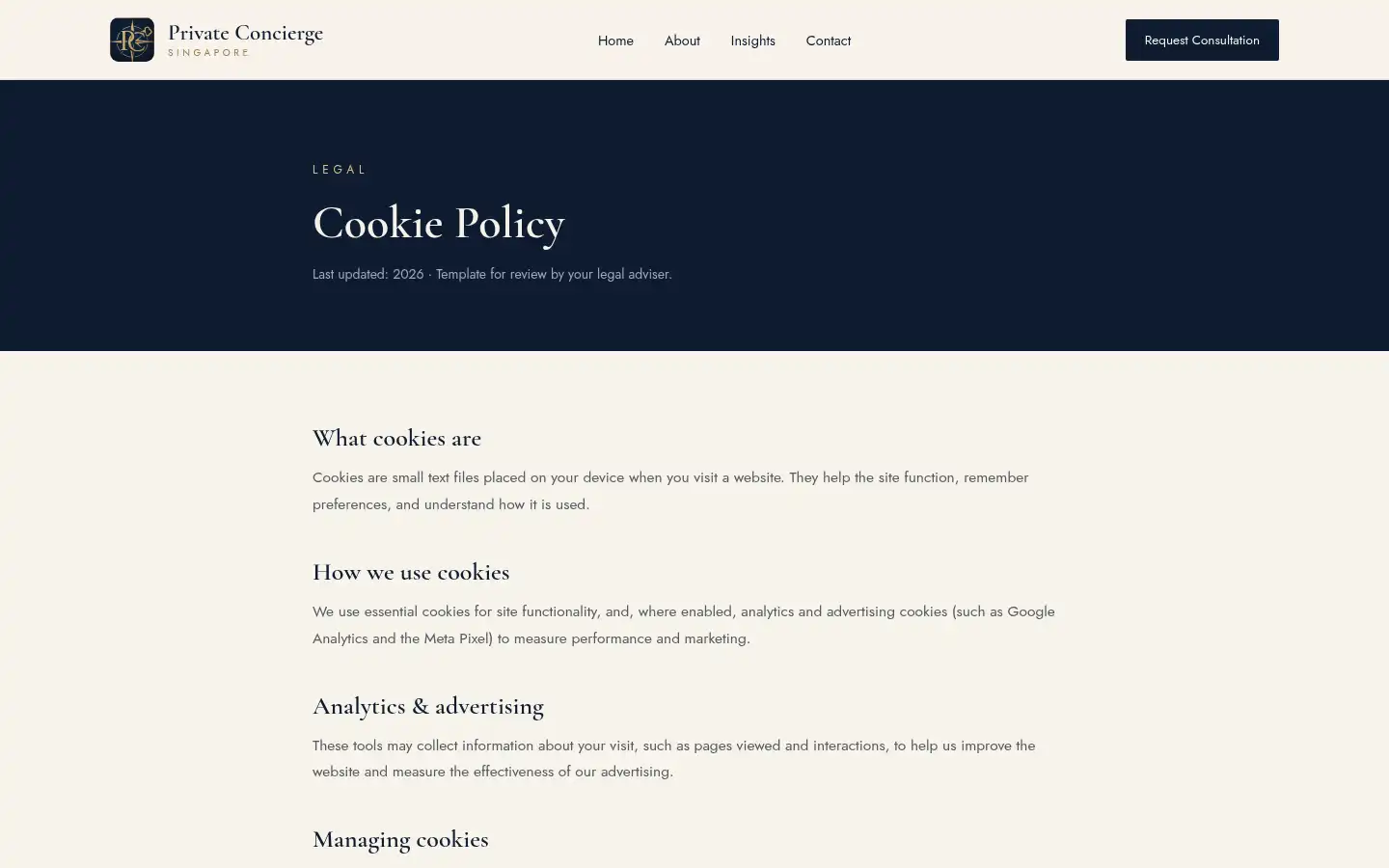 Screenshot of privateconcierge.sg