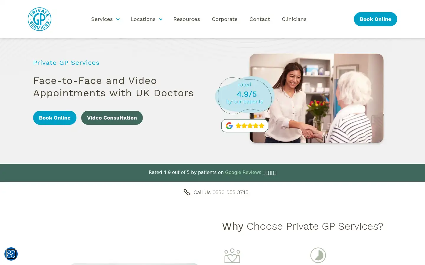 Screenshot of privategpservices.co.uk