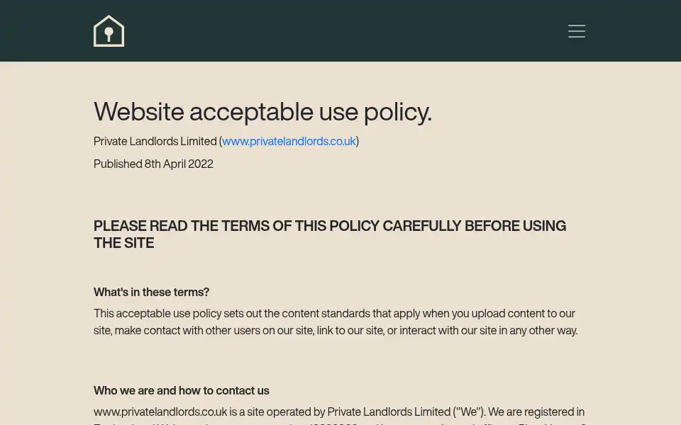 Screenshot of privatelandlords.co.uk