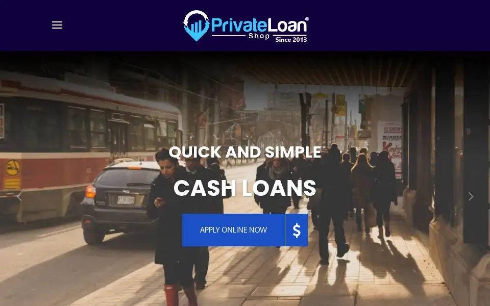 Screenshot of privateloanshop.com