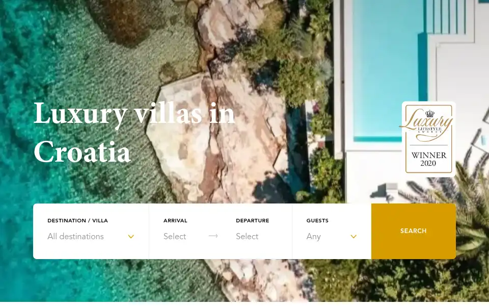 Screenshot of privatevillasofcroatia.com
