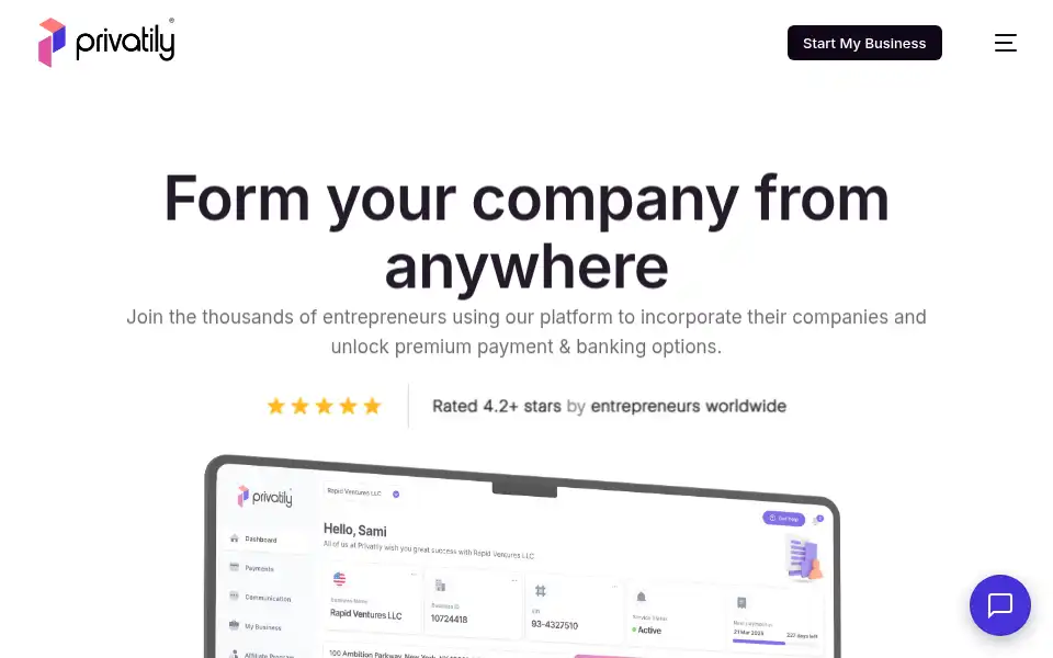 Screenshot of privatily.com