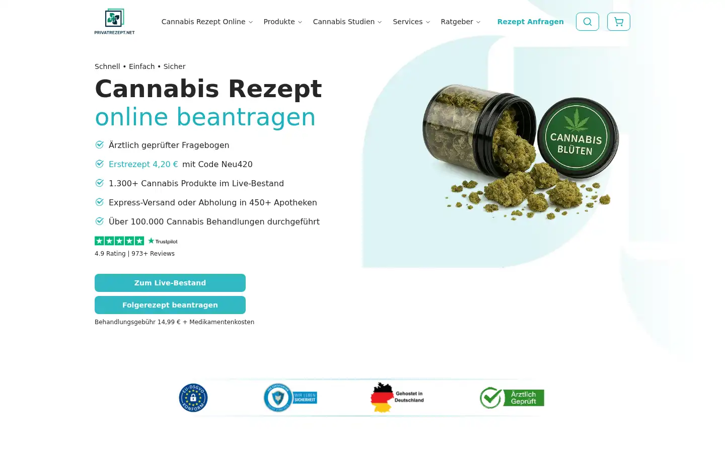 Screenshot of privatrezept.net