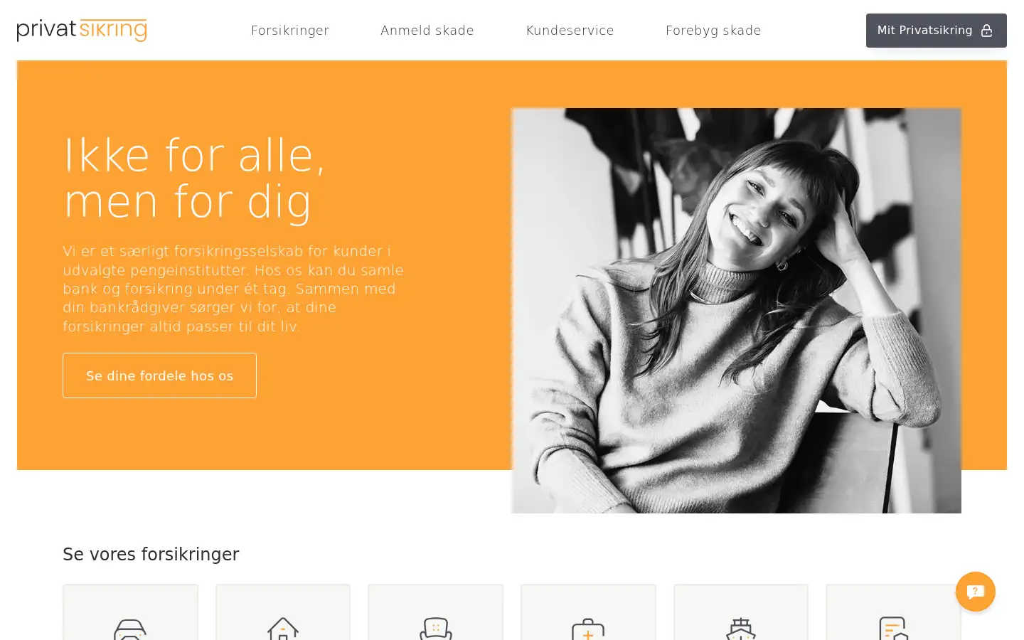 Screenshot of privatsikring.dk