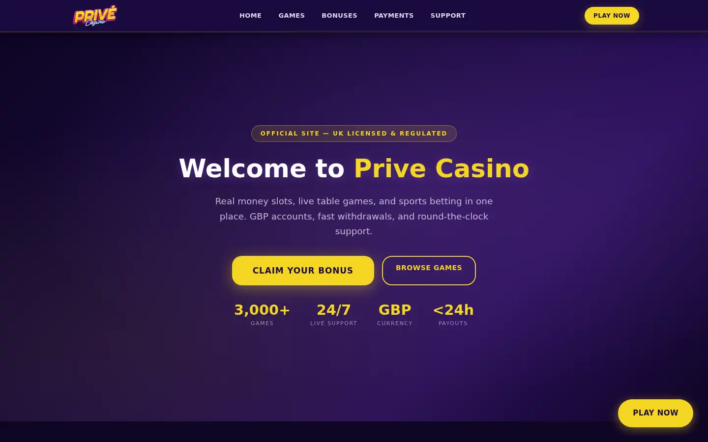 Screenshot of privecasino.bet