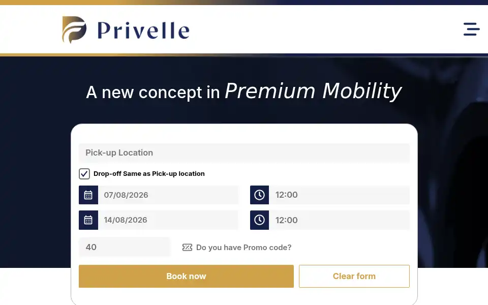 Screenshot of privellerentals.com
