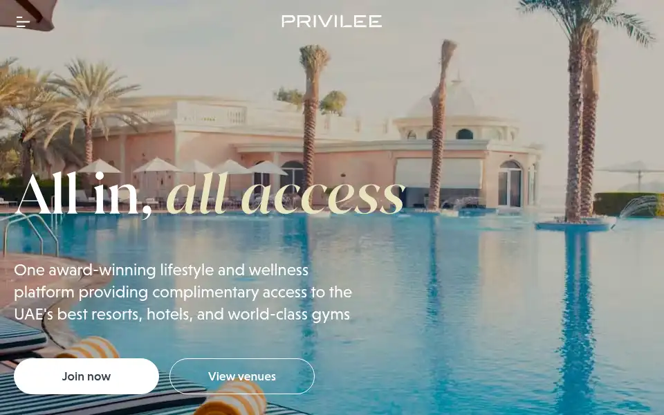 Screenshot of privilee.ae