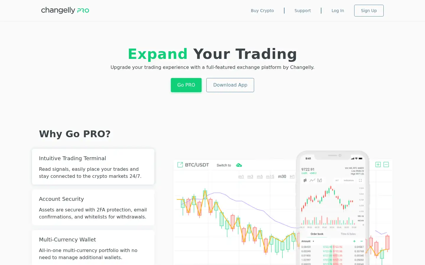 Screenshot of pro.changelly.com