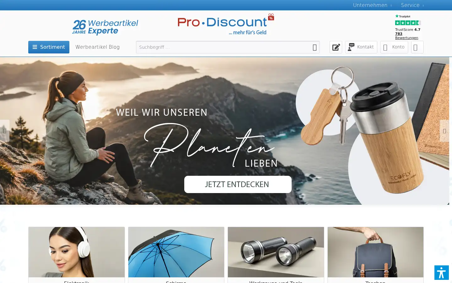 Screenshot of pro-discount-werbeartikel.de