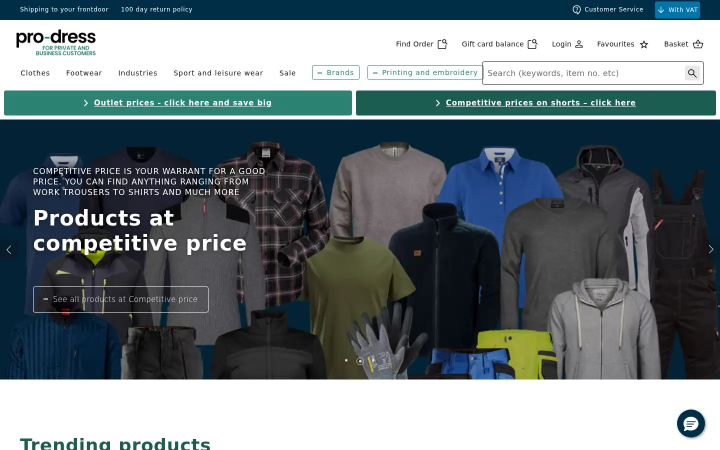 Screenshot of pro-dress.com