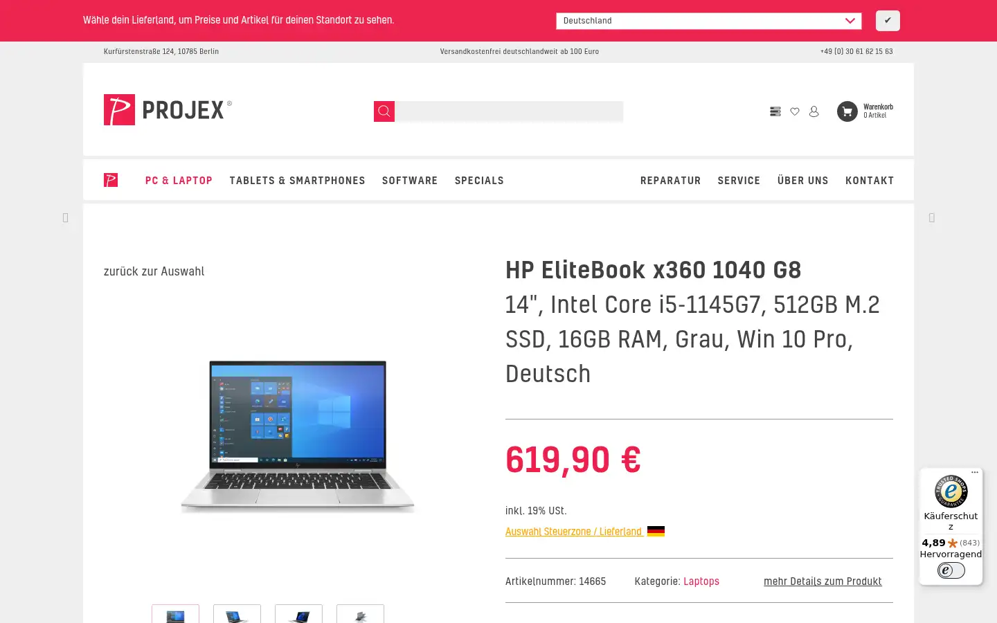 Screenshot of pro-jex.de