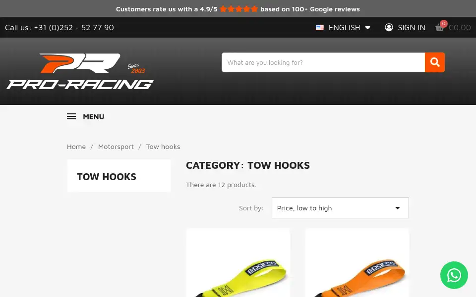 Screenshot of pro-racing.nl