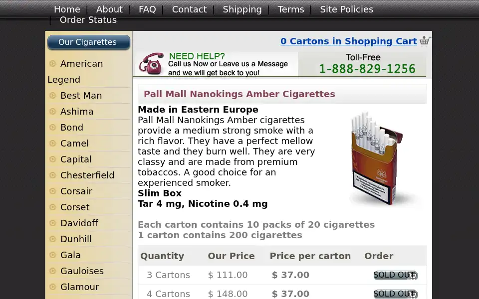 Screenshot of pro-smokes.com